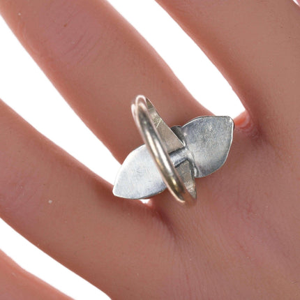 sz7 Vintage Native American silver, turquoise, and coral ring - Estate Fresh Austin