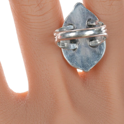 sz7 Vintage Native American silver turquoise ring - Estate Fresh Austin