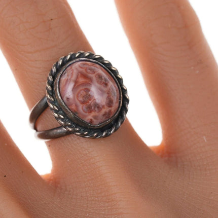 sz7 Vintage Native American Sterling Agate ring - Estate Fresh Austin