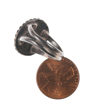 sz7 Vintage Native American Sterling Agate ring - Estate Fresh Austin