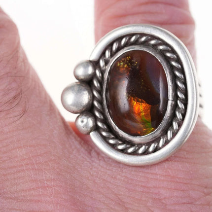 sz7 Vintage Native American Sterling Fire Agate ring - Estate Fresh Austin