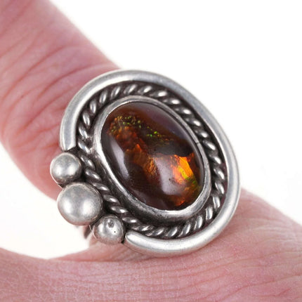 sz7 Vintage Native American Sterling Fire Agate ring - Estate Fresh Austin
