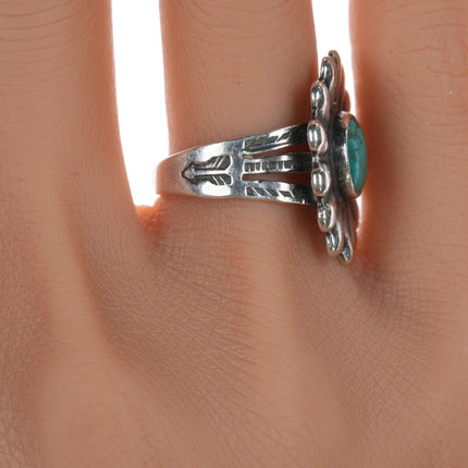 sz7 Vintage Navajo Curio silver turquoise ring - Estate Fresh Austin