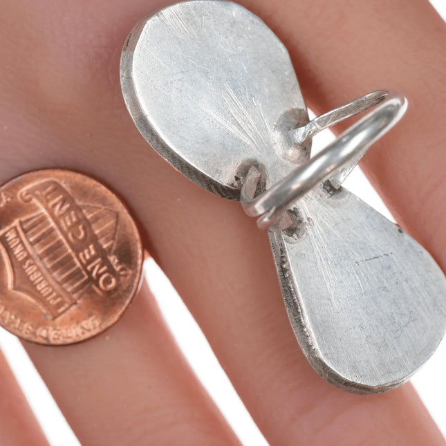 Sz7 Vintage Navajo double stone turquoise long ring - Estate Fresh Austin