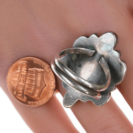 Sz7 Vintage Navajo high grade turquoise cluster ring - Estate Fresh Austin