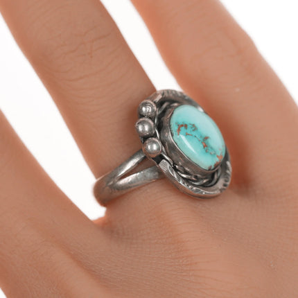 sz7 Vintage Navajo silver and light blue turquoise ring - Estate Fresh Austin