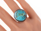 sz7 Vintage Navajo silver and turquoise ring 32mm - Estate Fresh Austin