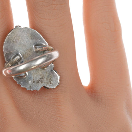 sz7 Vintage Navajo silver and turquoise ring er - Estate Fresh Austin