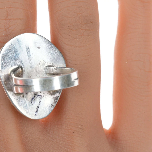 sz7 Vintage Navajo silver and turquoise ring kj - Estate Fresh Austin