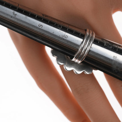 sz7 Vintage Navajo silver ring with webbed turquoise - Estate Fresh Austin