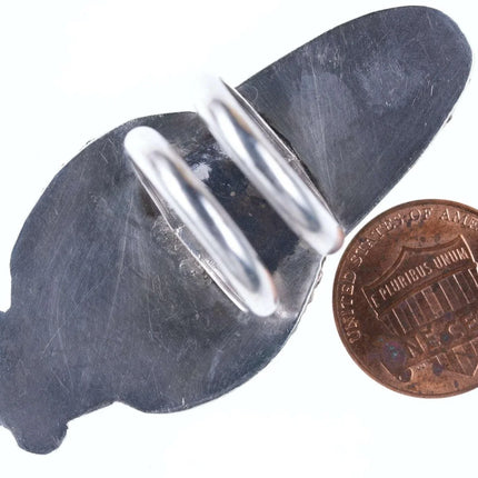 sz7 Vintage Navajo Sterling/turquoise slab ring - Estate Fresh Austin