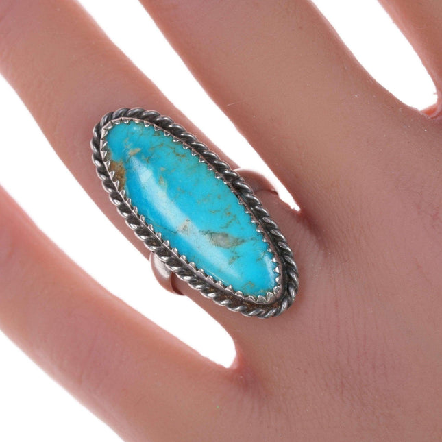 sz7 Vintage Sterling and turquoise ring DC - Estate Fresh Austin