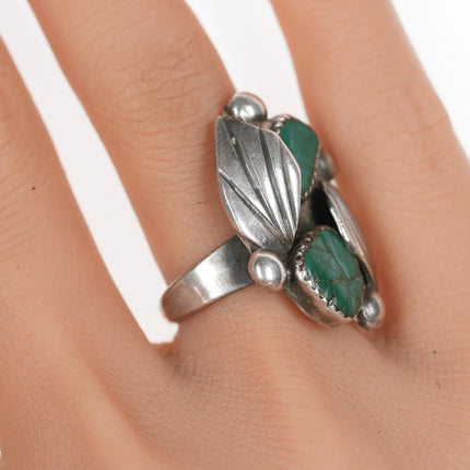 sz7 Vintage Zuni Cerrillios Turquoise silver ring - Estate Fresh Austin