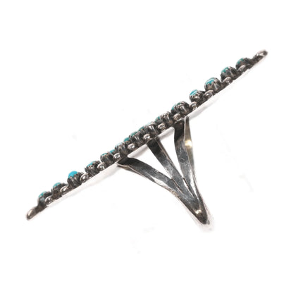 sz7 Vintage Zuni silver needlepoint long ring - Estate Fresh Austin