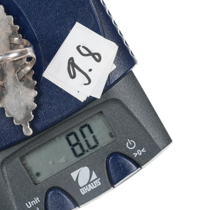 sz7 Vintage Zuni silver needlepoint long ring - Estate Fresh Austin