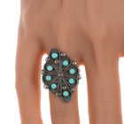 sz7 Vintage Zuni Snake eye silver and turquoise ring - Estate Fresh Austin