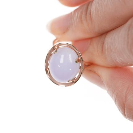 sz7.25 14k Ming's of Hawaii Lavender Jadeite ring - Estate Fresh Austin