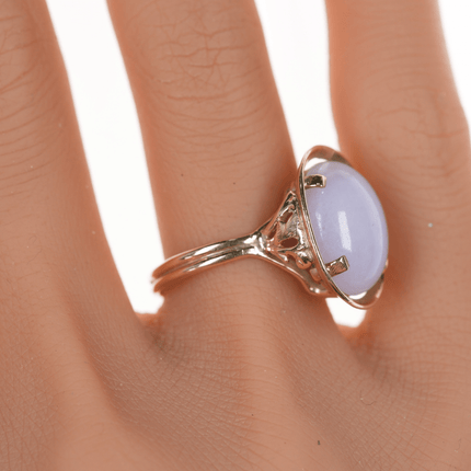 sz7.25 14k Ming's of Hawaii Lavender Jadeite ring - Estate Fresh Austin