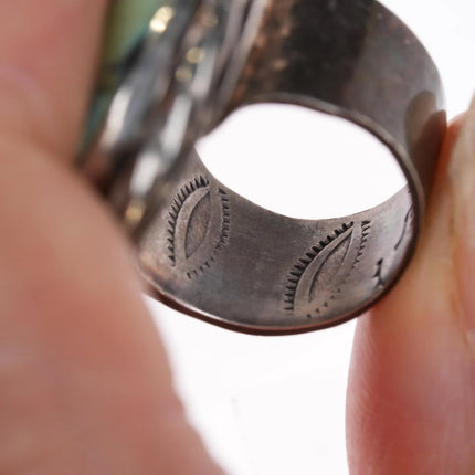 sz7.25 Large vintage Native American sterling variscite ring - Estate Fresh Austin