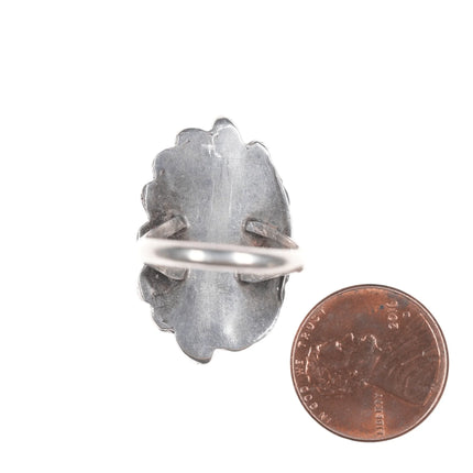 sz7.25 Vintage Native American silver and mother of pearl ring - Estate Fresh Austin