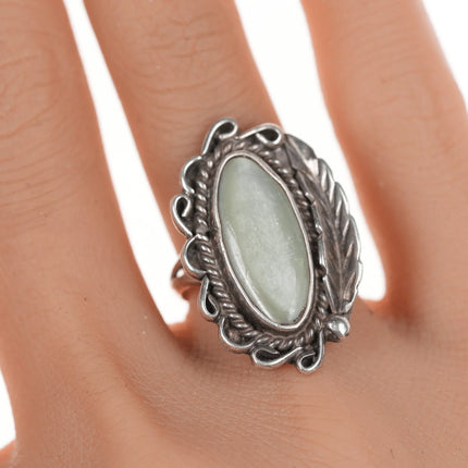 sz7.25 Vintage Native American silver and mother of pearl ring - Estate Fresh Austin