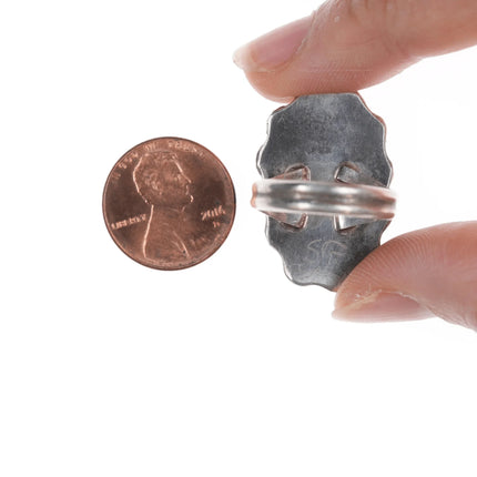 sz7.25 Vintage Native American silver and turquoise/chrysocolla ring - Estate Fresh Austin