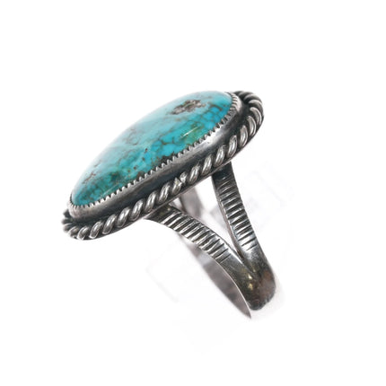 sz7.25 Vintage Native American silver high grade turquoise ring - Estate Fresh Austin