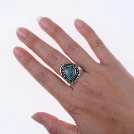 sz7.25 Vintage Navajo sterling and turquoise ring Bisbee? - Estate Fresh Austin