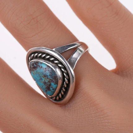 sz7.25 Vintage Navajo sterling and turquoise ring Bisbee? - Estate Fresh Austin