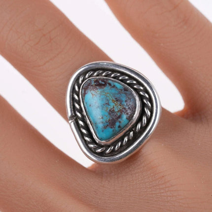 sz7.25 Vintage Navajo sterling and turquoise ring Bisbee? - Estate Fresh Austin