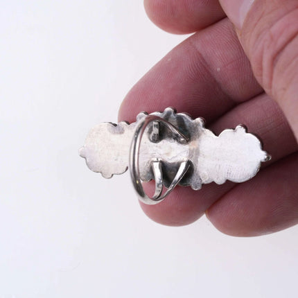 sz7.25 Vintage Navajo Sterling three stone turquoise ring - Estate Fresh Austin