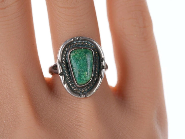 sz7.5 50's-60's Navajo Sterling and turquoise ring - Estate Fresh Austin