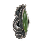 sz7.5 60's-70's Native American silver and jade ring - Estate Fresh Austin