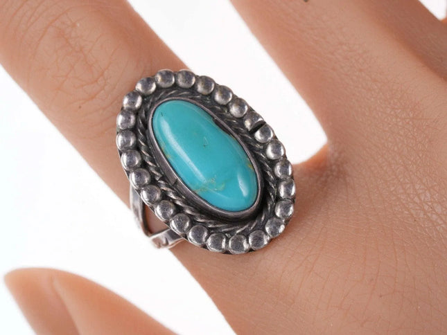 sz7.5 c1940's-50's Native American sterling/turquoise ring - Estate Fresh Austin