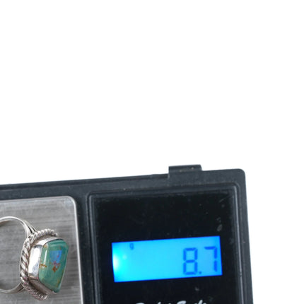sz7.5 Chimney Butte Navajo silver and turquoise ring - Estate Fresh Austin