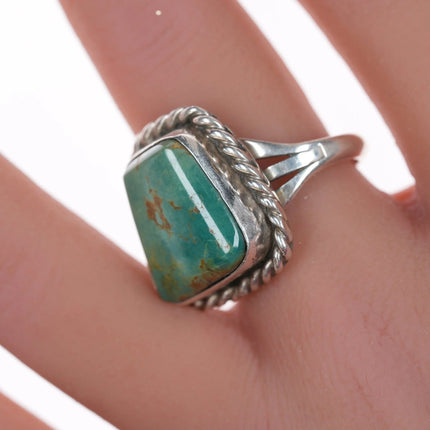 sz7.5 Chimney Butte Navajo silver and turquoise ring - Estate Fresh Austin