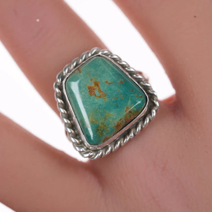 sz7.5 Chimney Butte Navajo silver and turquoise ring - Estate Fresh Austin
