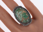 sz7.5 Large c1940's Navajo Sterling and turquoise ring - Estate Fresh Austin