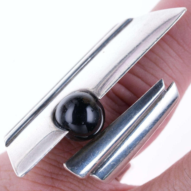 sz7.5 Large Retro sterling modernist ring - Estate Fresh Austin