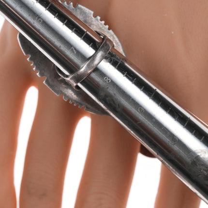 sz7.5 Large Vintage Garrison Boyd Navajo silver and amber ring - Estate Fresh Austin