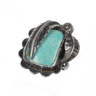 sz7.5 Large Vintage Native American silver and turquoise feather ring - Estate Fresh Austin