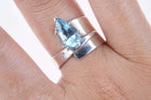 sz7.5 Modernist Sterling light blue gemstone ring - Estate Fresh Austin