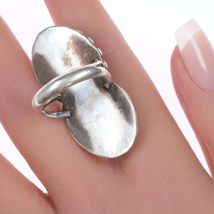 sz7.5 Vintage Native American sterling and carved turquoise ring - Estate Fresh Austin