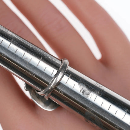 sz7.5 Vintage Navajo silver and high grade bisbee turquoise ring - Estate Fresh Austin