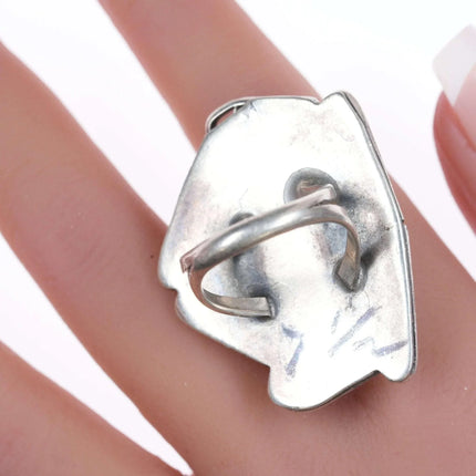 sz7.5 Vintage Navajo silver and turquoise ring g - Estate Fresh Austin