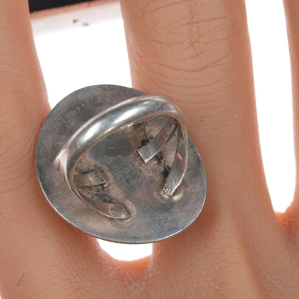 sz7.5 Vintage Navajo silver and turquoise ring ij - Estate Fresh Austin