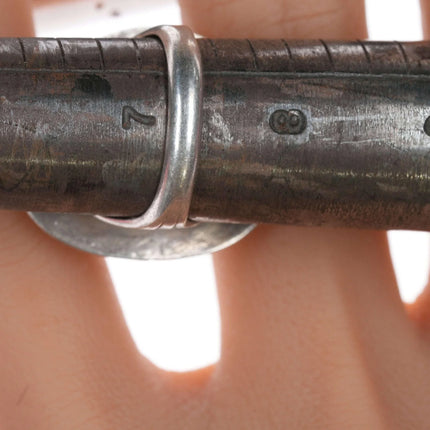 sz7.5 Vintage Navajo silver and turquoise ring ij - Estate Fresh Austin