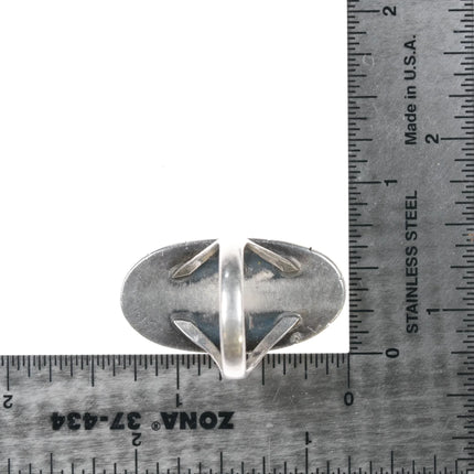 sz7.5 Vintage Navajo sterling black web Kingman turquoise ring - Estate Fresh Austin