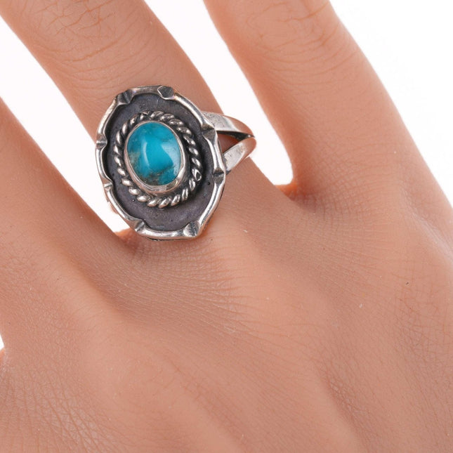 sz7.75 c1950's Navajo sterling and turquoise ring - Estate Fresh Austin