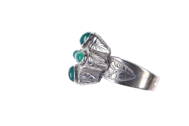 sz7.75 Israel Sterling hand engraved ring - Estate Fresh Austin